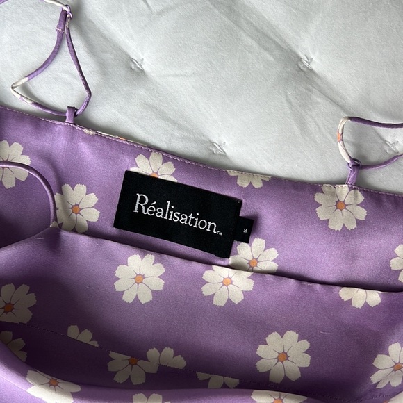 Realisation Par Medium Christy Silk Mini Dress in Purple Daisy Floral - Picture 10 of 14